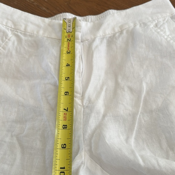 Eileen Fisher Organic Linen Bermuda Shorts Woman XXS White Pockets 10.5” inseam - Picture 7 of 13